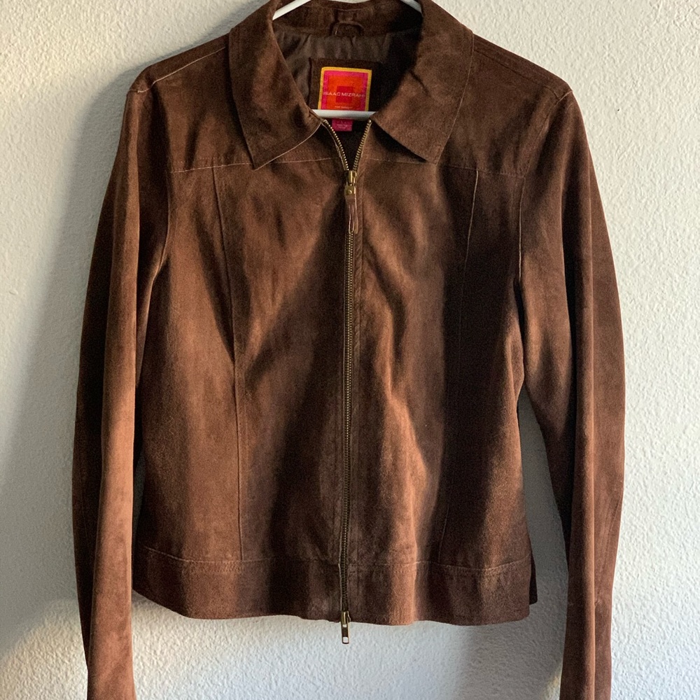 Isaac mizrahi brown suede jacket